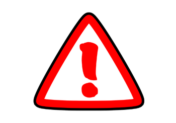 Ikona trójkąta z wykrzyknikiem w środku