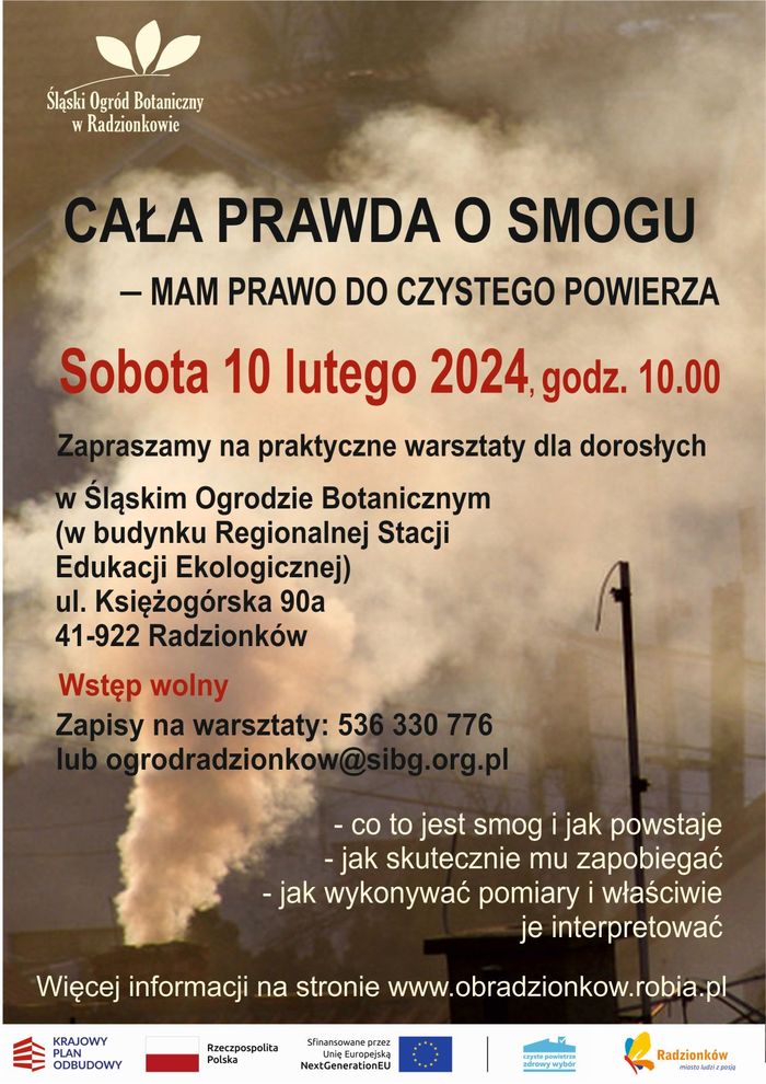 Plakat warsztatów "Cała prawda o smogu"