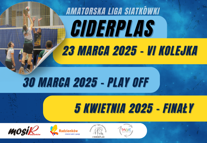 Plakat informujący o amatorskiej lidze siatkówki